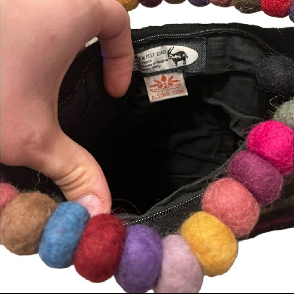 Vintage Rising Tide 100% Wool Colorful Handbag - Picture 2 of 2